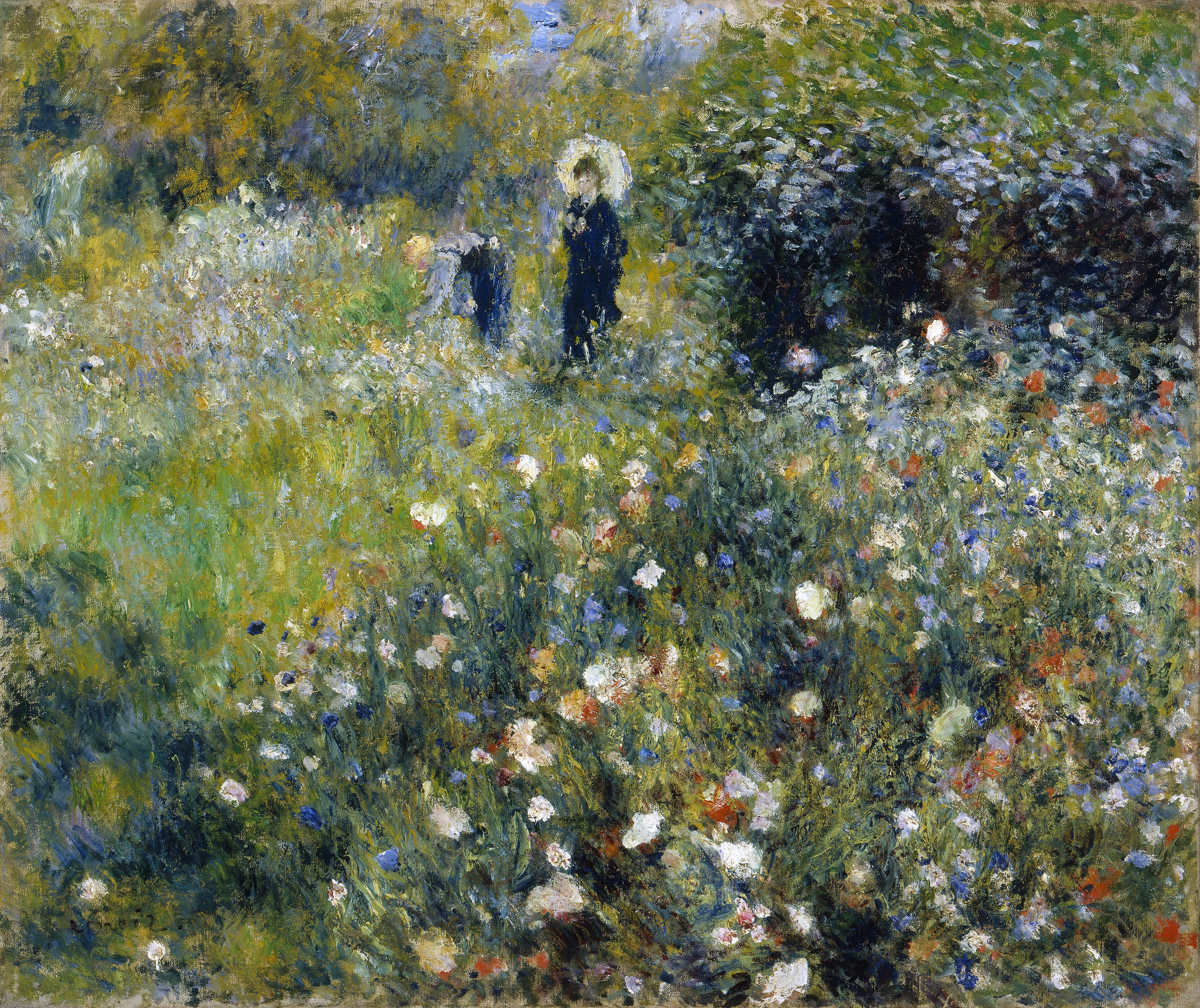 Reproduction du tableau « Femme avec parasol dans un jardin - Pierre-Auguste Renoir » par Alpha Reproduction en peinture à l’huile