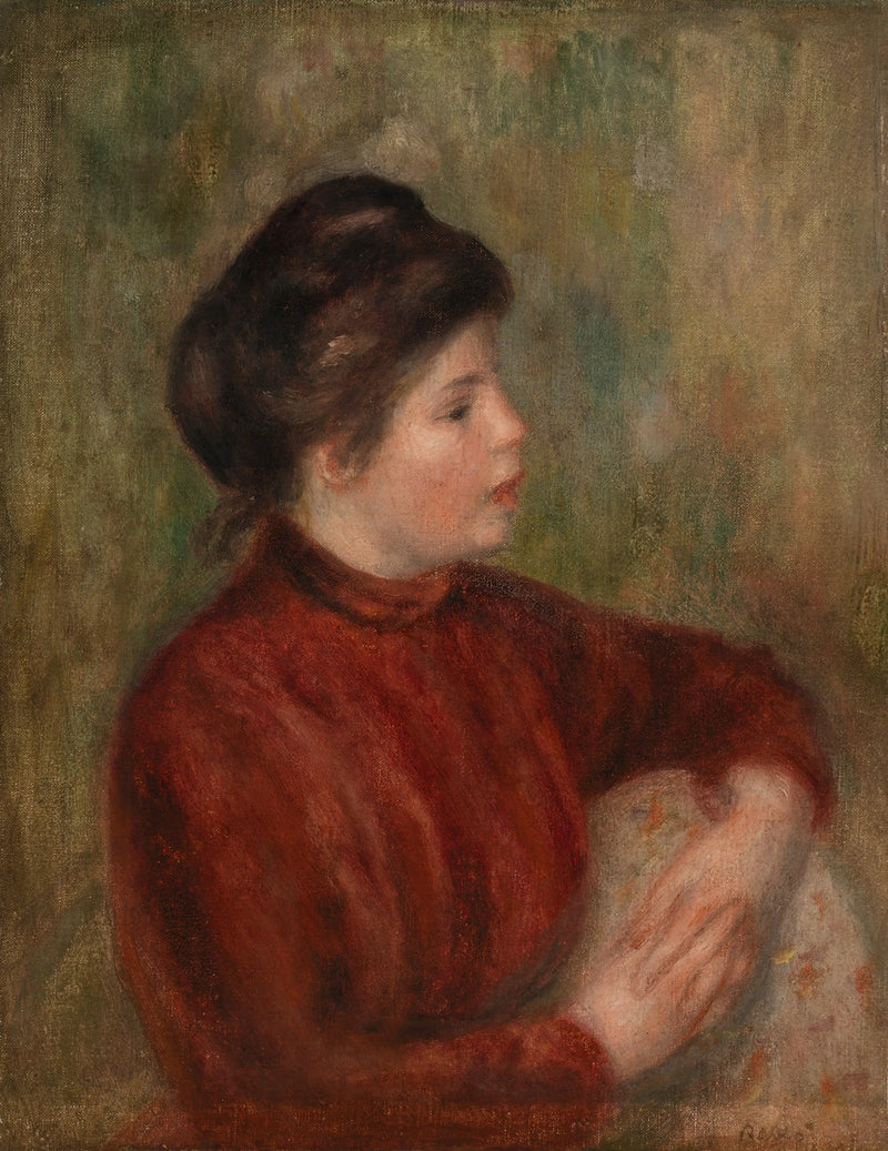 Женщина, облокотившаяся на стул (Femme appuyée sur une chaise) - Пьер-Огюст Ренуар
