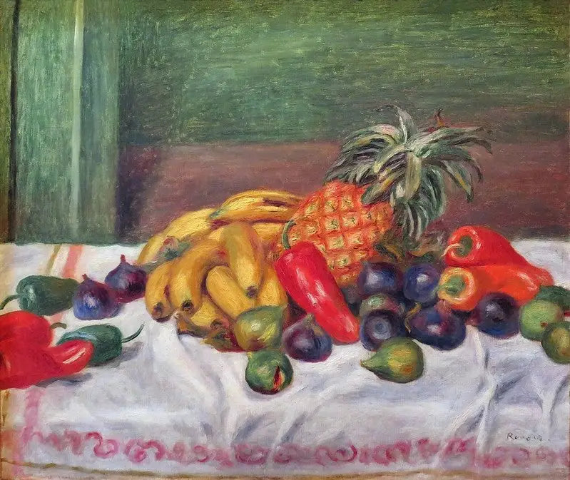 Reproduction du tableau « Bananes et ananas - Pierre-Auguste Renoir » par Alpha Reproduction en peinture à l’huile