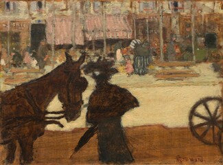Reproduction du tableau « Le cheval de fiacre - Pierre Bonnard » par Alpha Reproduction en peinture à l’huile