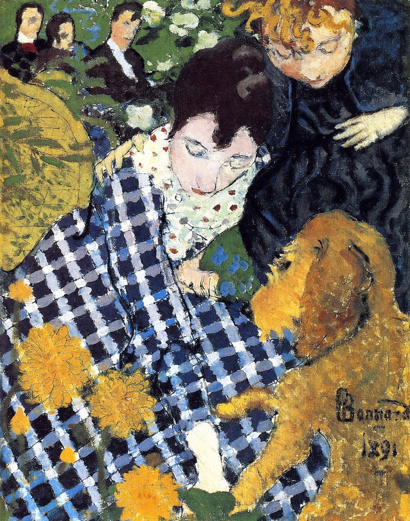 Reproduction du tableau « Femmes au chien - Pierre Bonnard » par Alpha Reproduction en peinture à l’huile