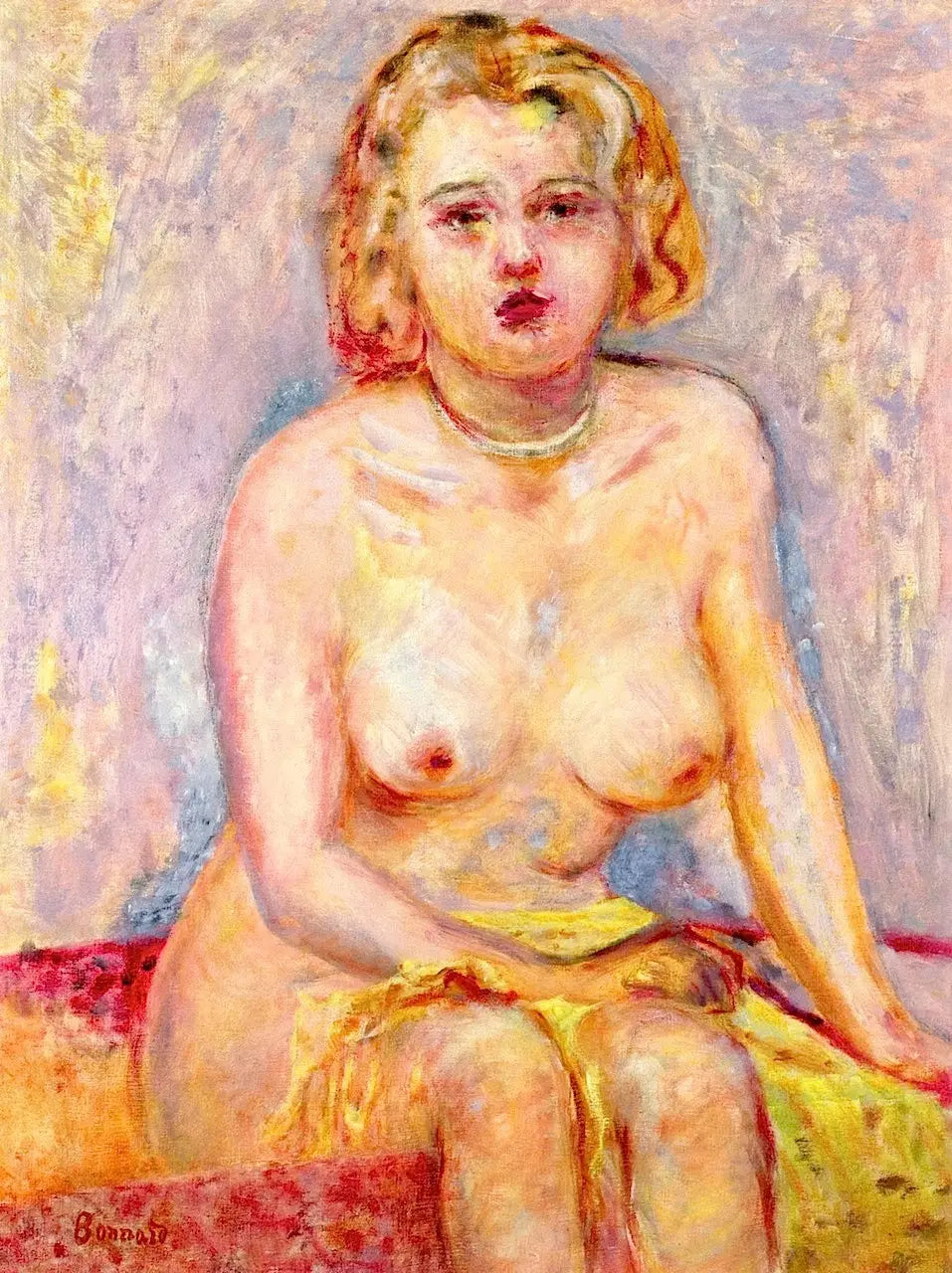 Reproduction du tableau « Femme nue assise - Pierre Bonnard » par Alpha Reproduction en peinture à l’huile