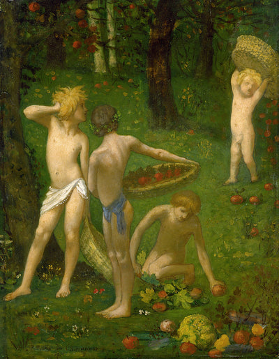Enfants dans un verger / Automne - Pierre Puvis de Chavannes