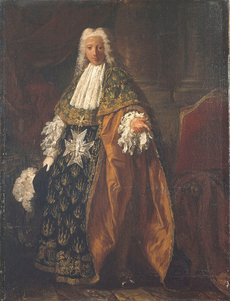 Портрет Пола-Ипполита де Бовилье, герцога де Сен-Эньян (1684-1776), в костюме рыцаря ордена Святого Духа - Пьер Сублёйрас