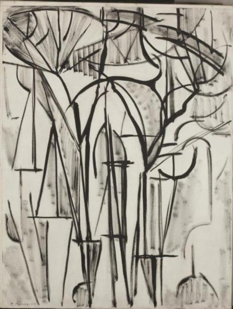 Reproduction du tableau « Composition arbres 1 (inachevé) - Piet Mondrian » par Alpha Reproduction en peinture à l’huile