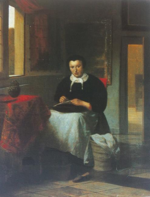 Brodeuse - Samuel van Hoogstraten