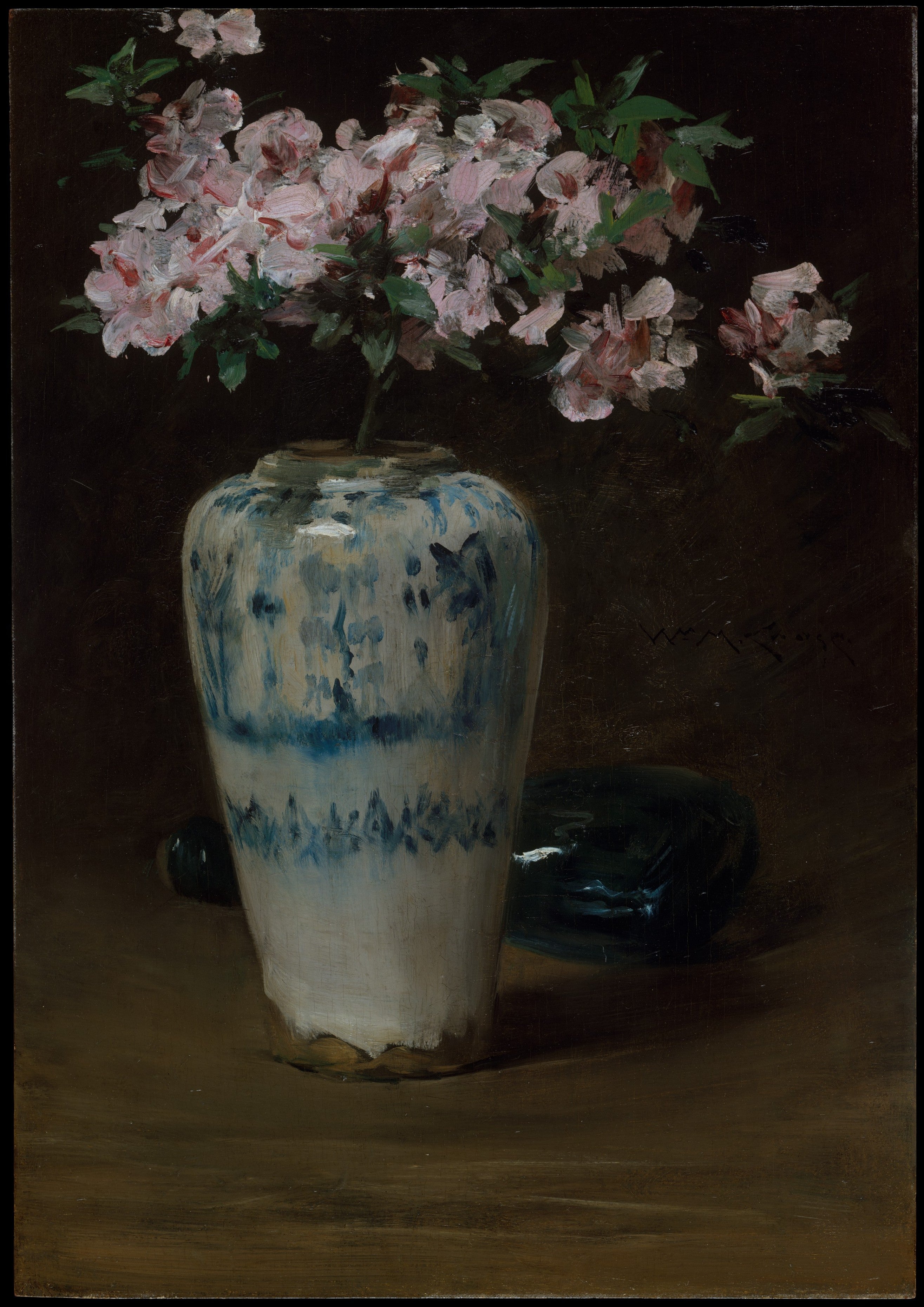 Azalée rose — Vase chinois - William Merritt Chase