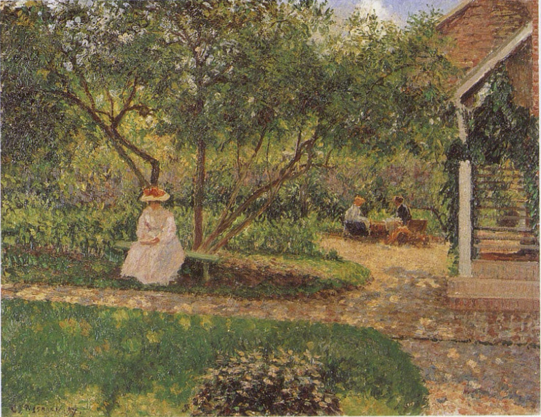 Reproduction du tableau « Un coin du jardin à Éragny - Camille Pissarro » par Alpha Reproduction en peinture à l’huile