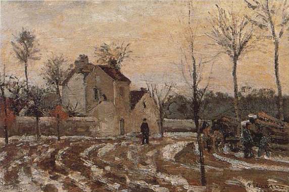 Reproduction du tableau « Maison de Monsieur Musy, Louveciennes - Camille Pissarro » par Alpha Reproduction en peinture à l’huile