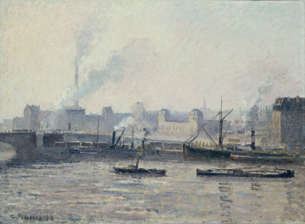 Reproduction du tableau « Le pont Saint-Sever, Rouen : Brume - Camille Pissarro » par Alpha Reproduction en peinture à l’huile