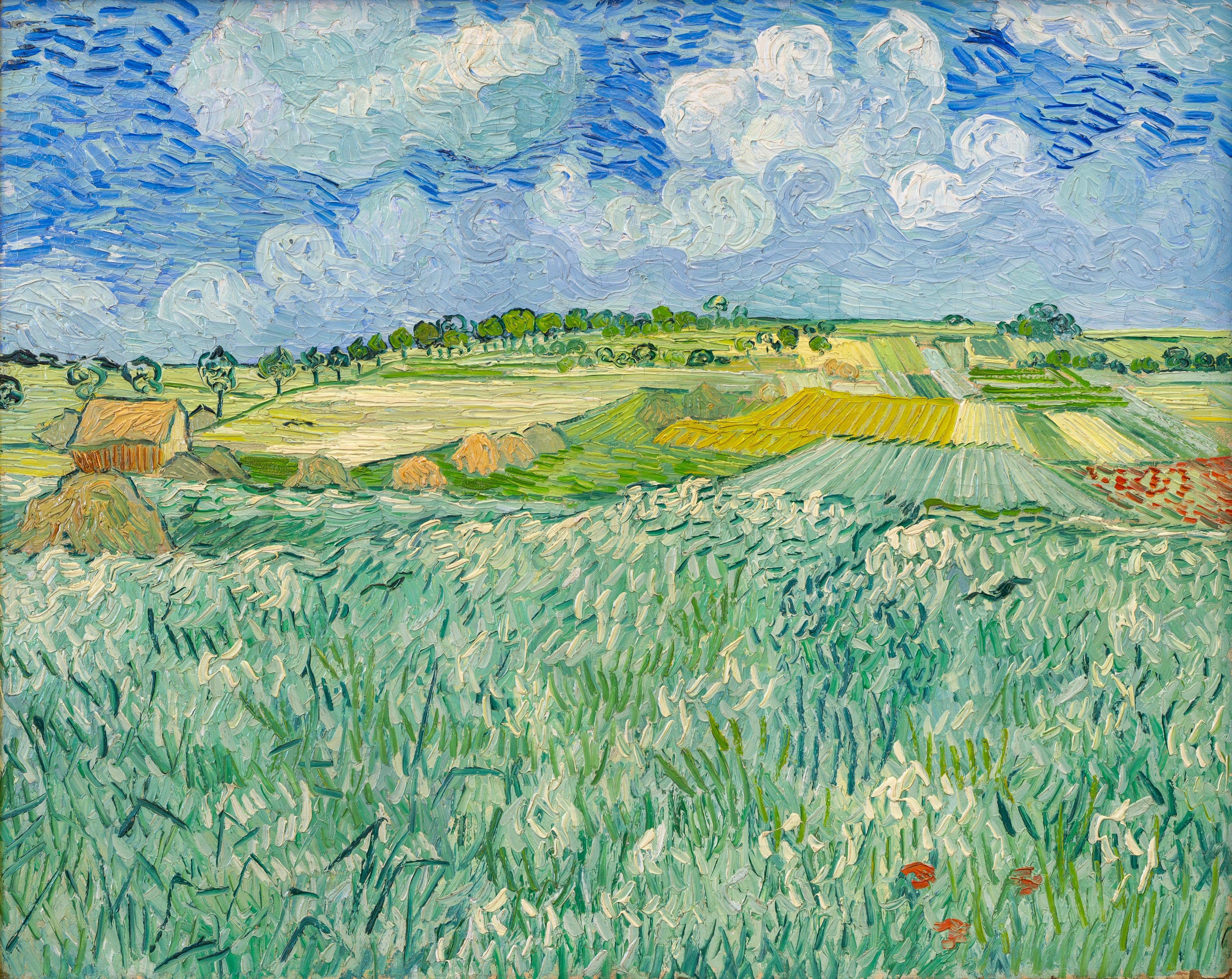 Reproduction du tableau « Plaine près d'Auvers - Vincent van Gogh » par Alpha Reproduction en peinture à l’huile