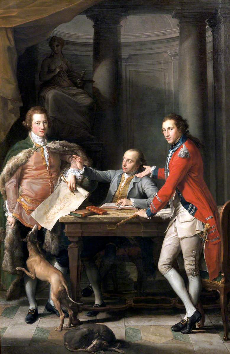 Sir Watkin Williams-Wynn (1749–1789), 4e baronnet, Thomas Apperley (1734–1819) et le capitaine Edward Hamilton - Pompeo Batoni