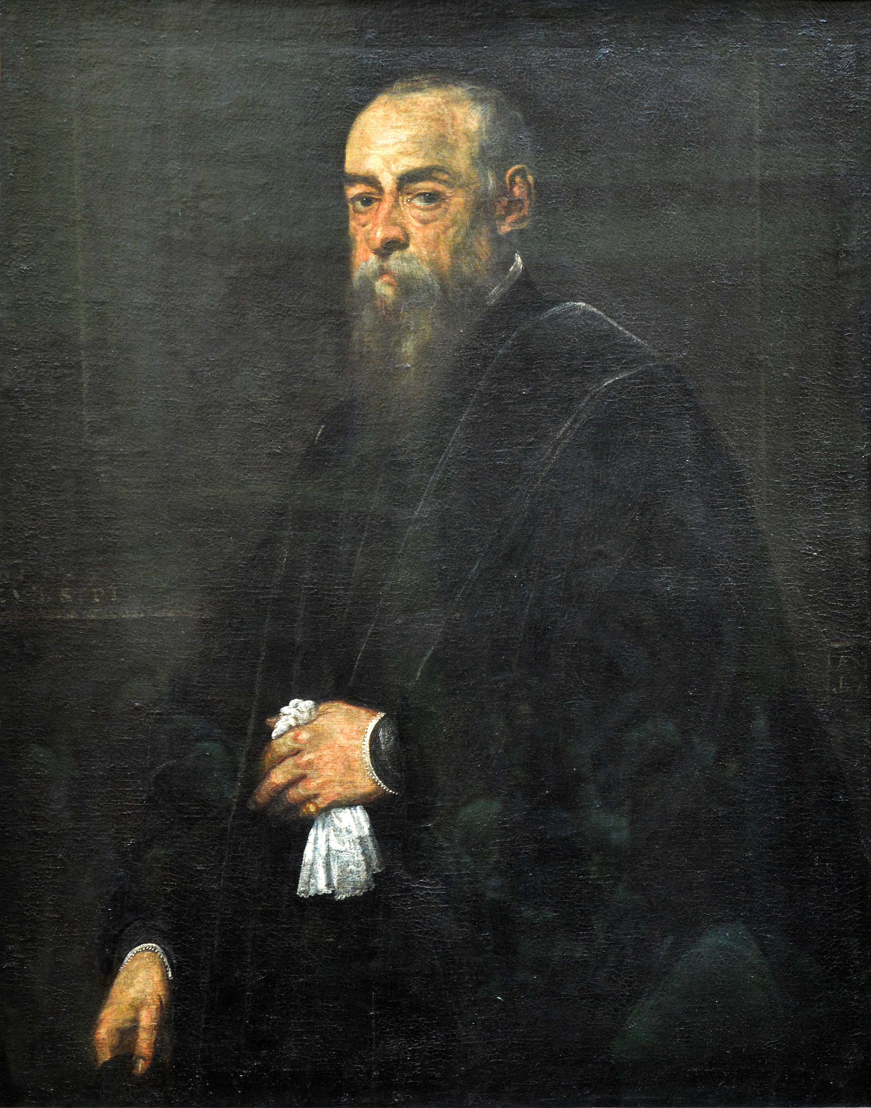 Portrait d'homme âgé tenant un mouchoir - Jacopo Tintoretto