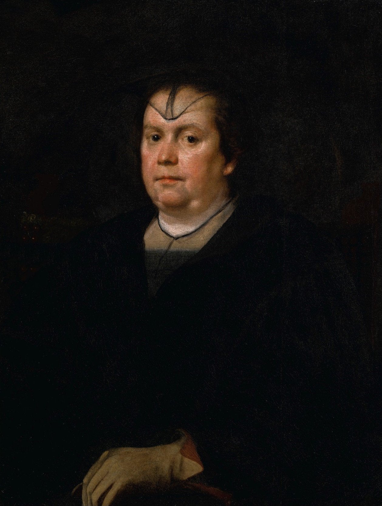 Portrait d'Olimpia Maidalchini Pamphilj (1591-1657), mi-longue, vêtue de noir - Diego Velázquez