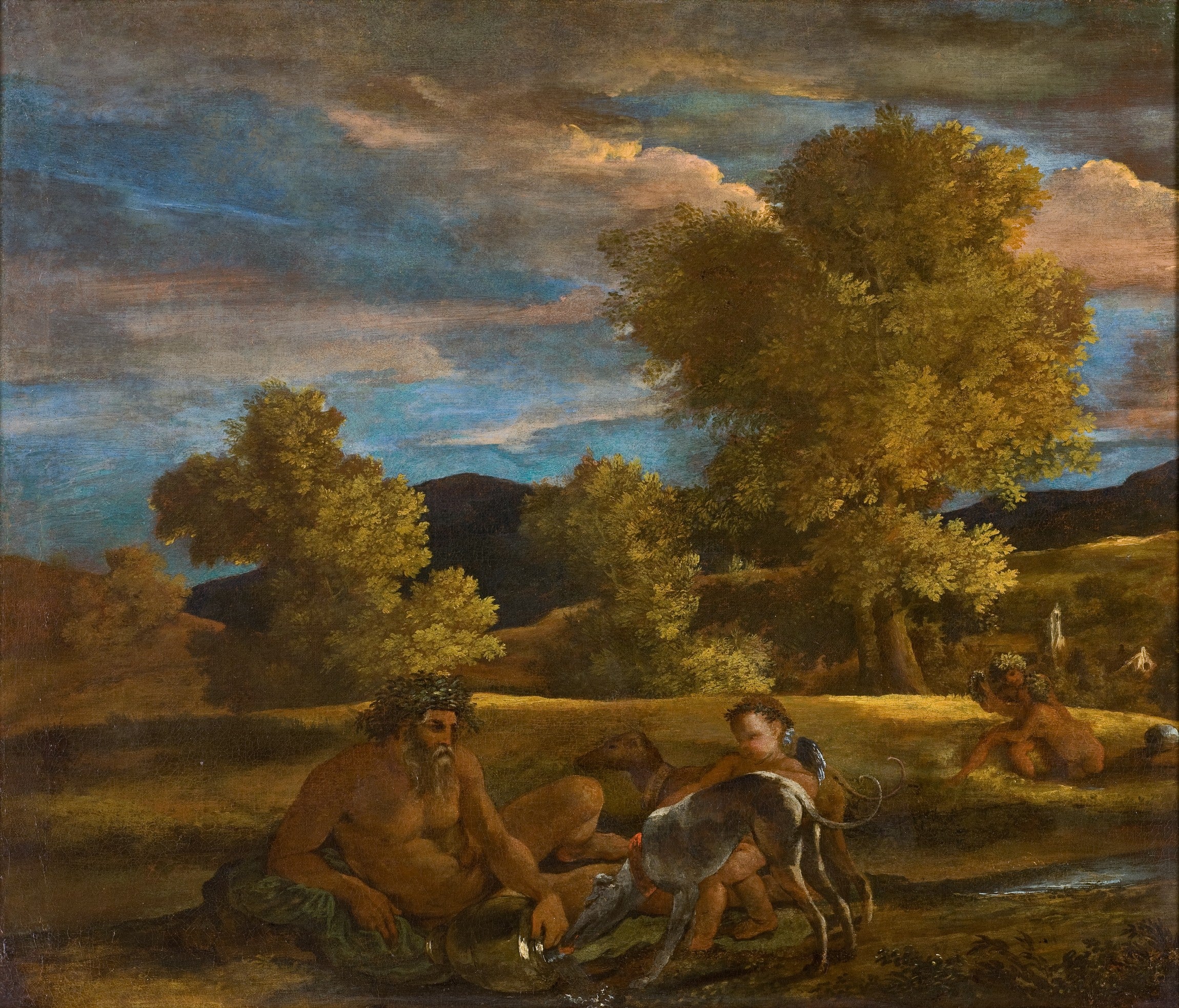 Paysage au dieu fleuve. Paysage de Grottaferrata (Vénus et Adonis) - Nicolas Poussin - Alpha Reproduction