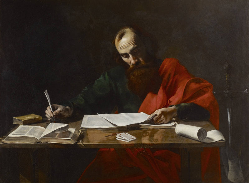 saint Paul écrivant ses épîtres - Valentin de Boulogne