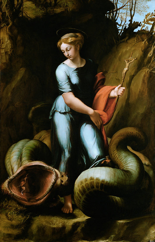 Reproduction du tableau « Sainte Marguerite - Raphaël Sanzio » par Alpha Reproduction en peinture à l’huile
