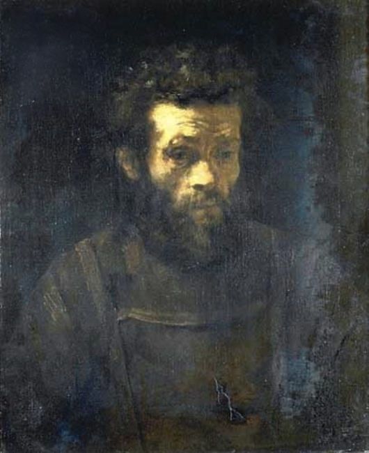 Reproduction du tableau « Homme avec une barbe - Rembrandt » par Alpha Reproduction en peinture à l’huile