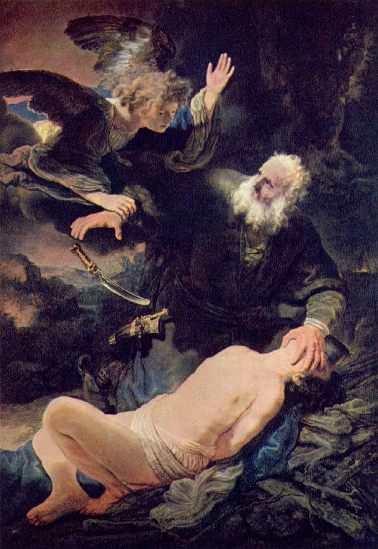 Reproduction du tableau « Le Sacrifice d'Isaac - Rembrandt » par Alpha Reproduction en peinture à l’huile