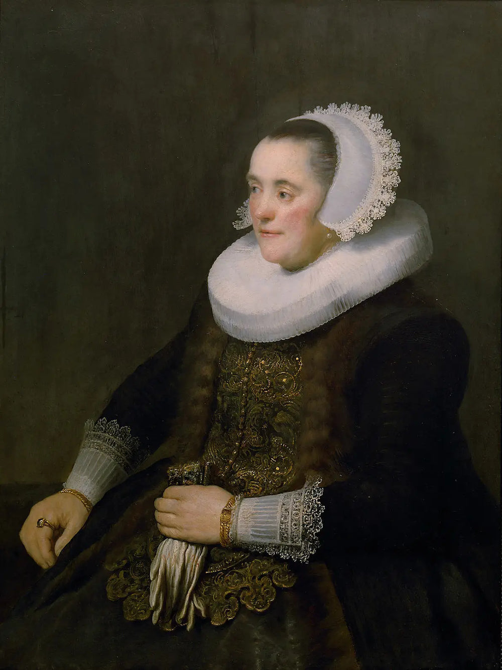 Reproduction du tableau « Portrait de femme. - Rembrandt » par Alpha Reproduction en peinture à l’huile
