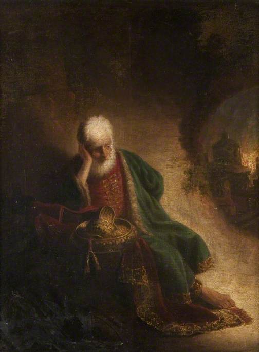 Reproduction du tableau « Jérémie pleurant la destruction de Jérusalem - Rembrandt » par Alpha Reproduction en peinture à l’huile