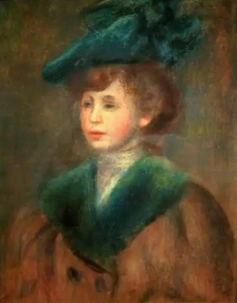 Reproduction du tableau « Jeune femme au chapeau vert - Pierre-Auguste Renoir » par Alpha Reproduction en peinture à l’huile