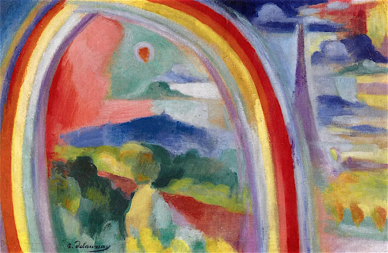 Reproduction du tableau « Paris avec arc-en-ciel - Robert Delaunay » par Alpha Reproduction en peinture à l’huile