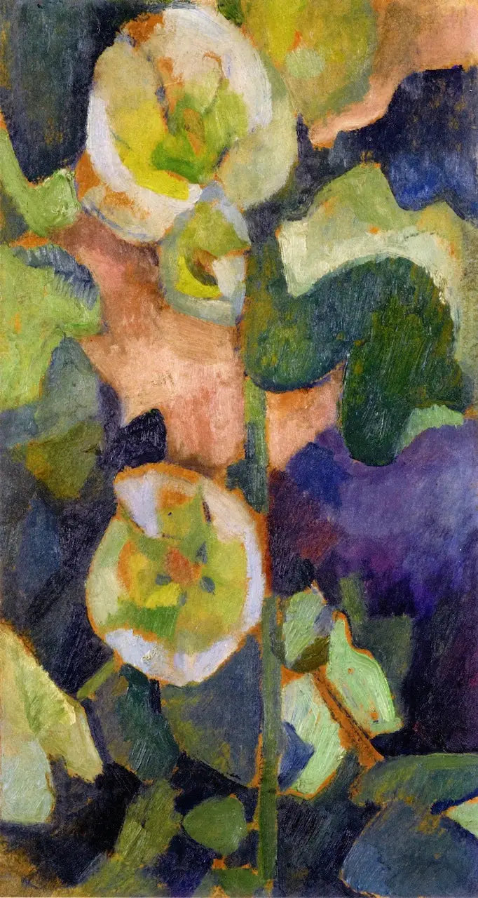 Reproduction du tableau « Rose trémière blanche - Robert Delaunay » par Alpha Reproduction en peinture à l’huile