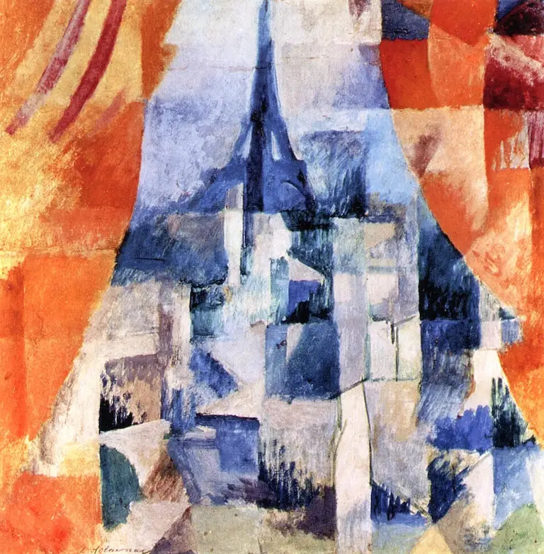Reproduction du tableau « Fenêtre aux rideaux orange - Robert Delaunay » par Alpha Reproduction en peinture à l’huile