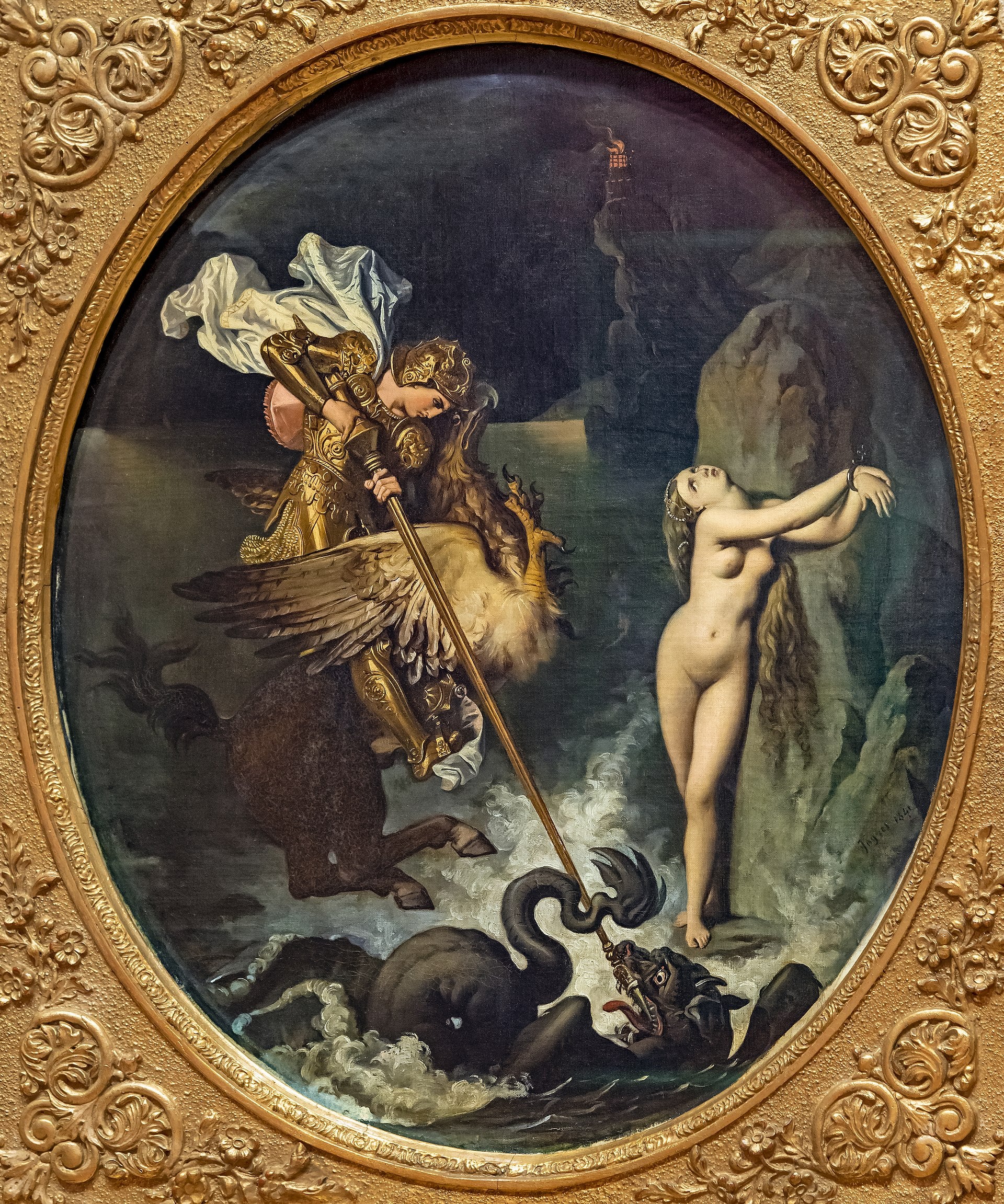 Рожер, освобождающий Анжелику - Жан-Огюст-Доминик Ингр