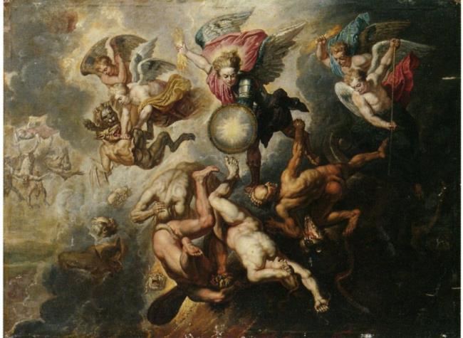L'archange Michel chassant les anges rebelles (Apocalypse 12:7-9, XVIIe siècle) - Peter Paul Rubens