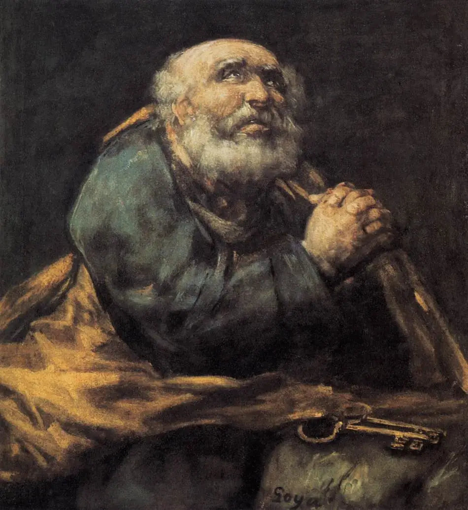 Reproduction du tableau « Le Saint Pierre repentant - Francisco de Goya » par Alpha Reproduction en peinture à l’huile