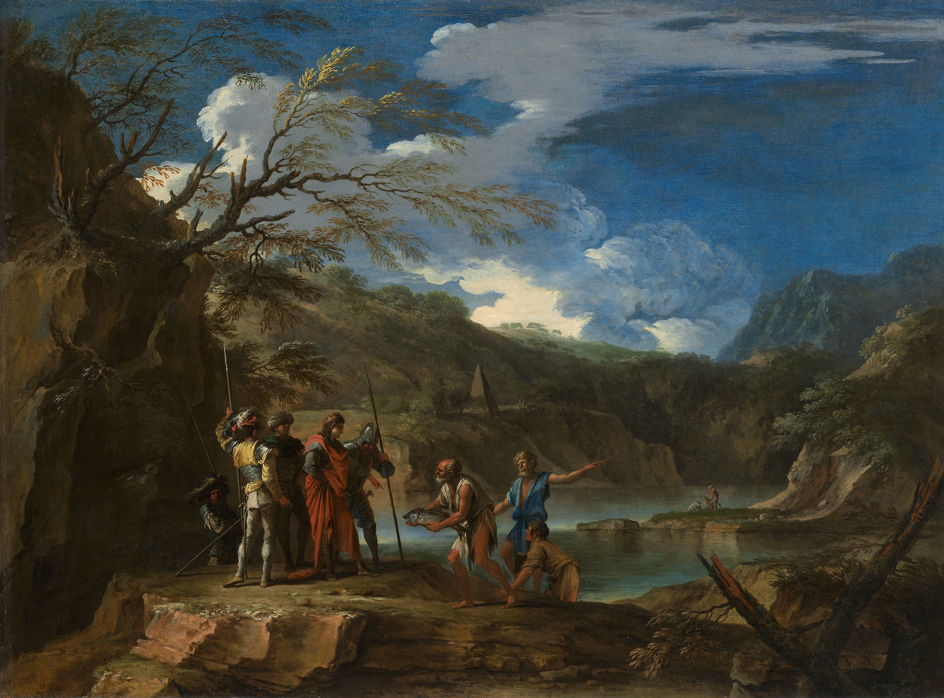 Polycrate et le pêcheur - Salvator Rosa