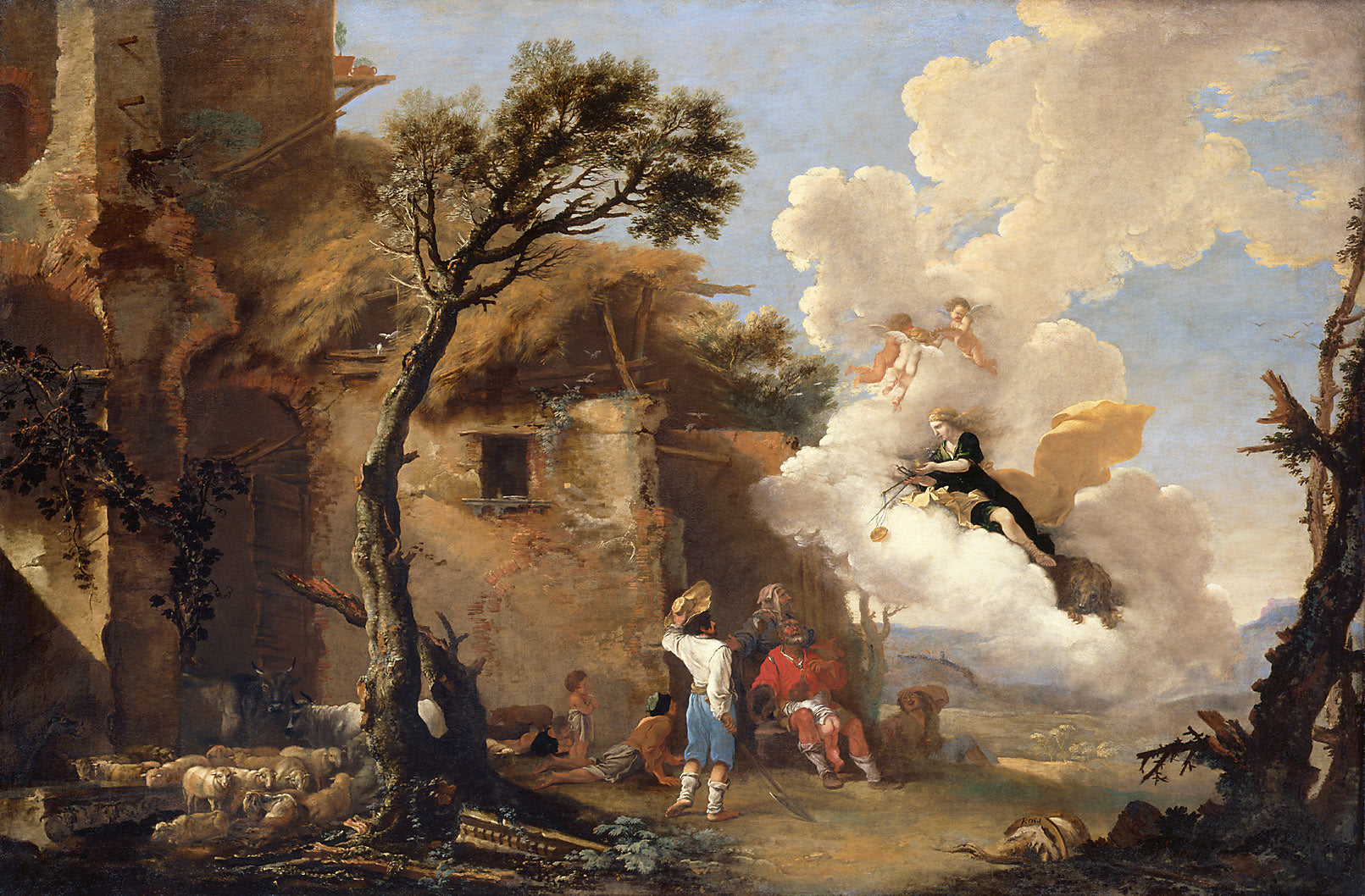 Les adieux d'Astraia aux bergers - Salvator Rosa