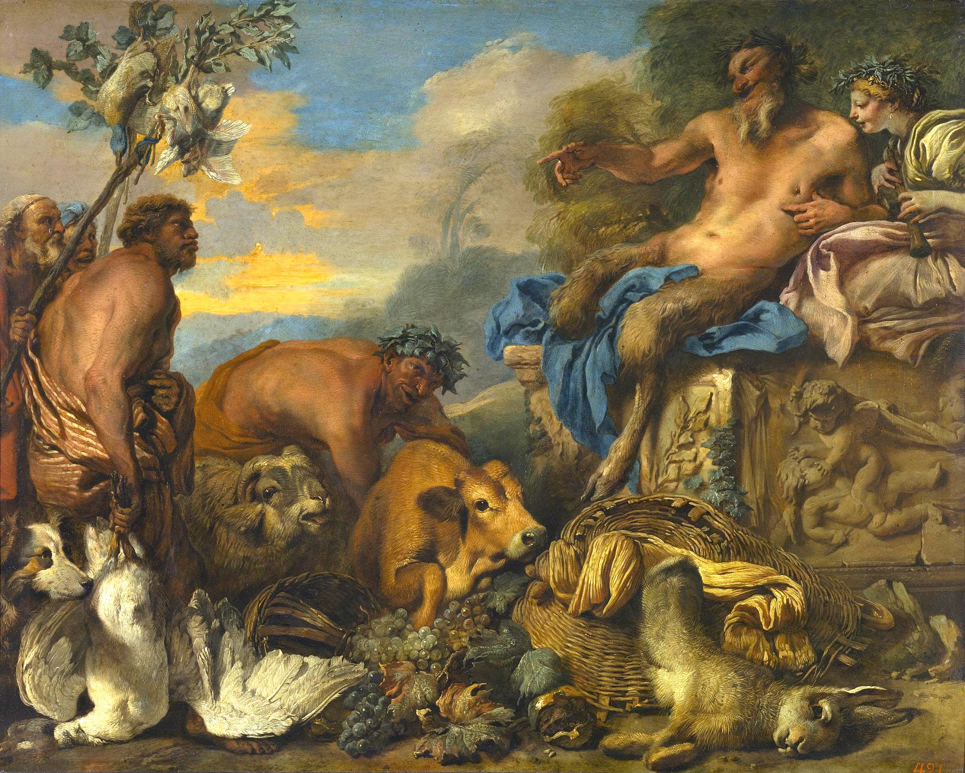 Les satyres apportent leurs cadeaux - Giovanni Benedetto Castiglione