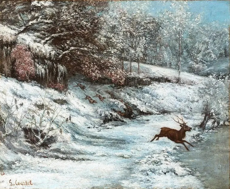 Scène de chasse sous la neige - Gustave Courbet - Alpha Reproduction