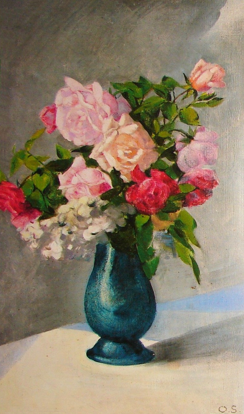 Un vase de glaïeuls et de dalias - Oskar Schlemmer