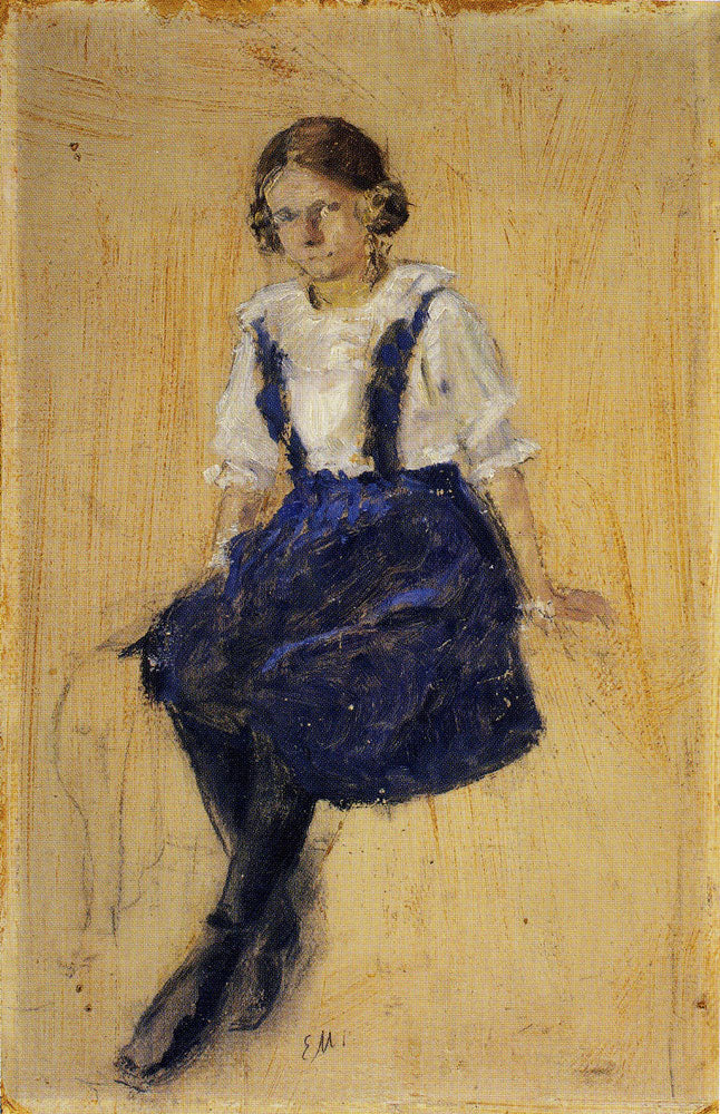 Reproduction du tableau « Jeune Fille assise - Edvard Munch » par Alpha Reproduction en peinture à l’huile