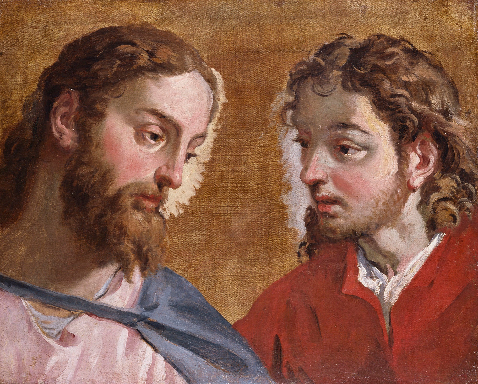 Tête du Christ et un apôtre (Saint Jean) - Sebastiano Ricci