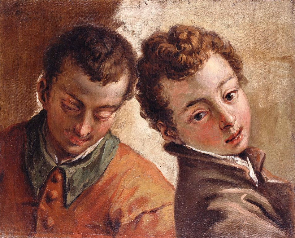 Têtes juxtaposées d'un jeune homme et d'un garçon - Sebastiano Ricci