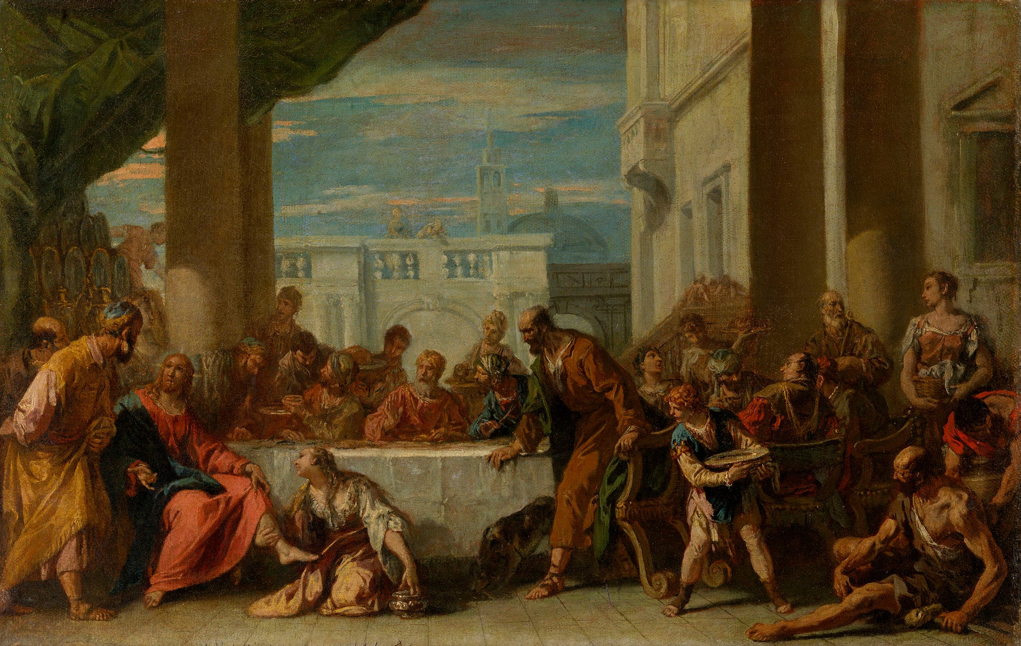 La Madeleine oignant les pieds du Christ. - Sebastiano Ricci