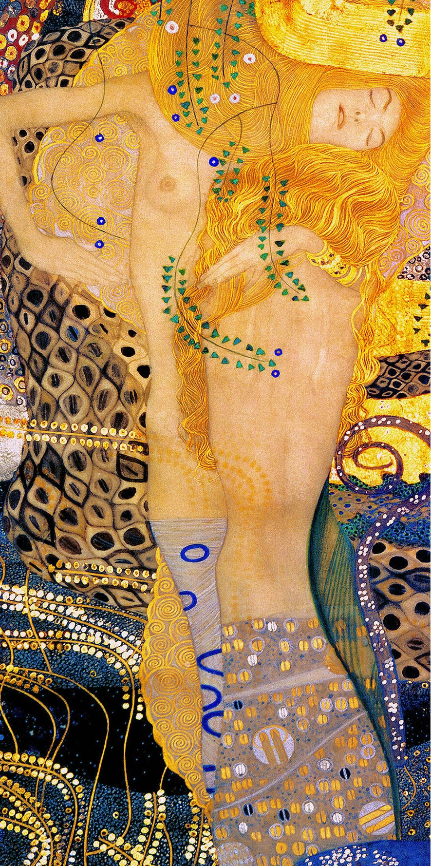 🐍✨ Водяная змея II – Густав Климт (1904–1907)