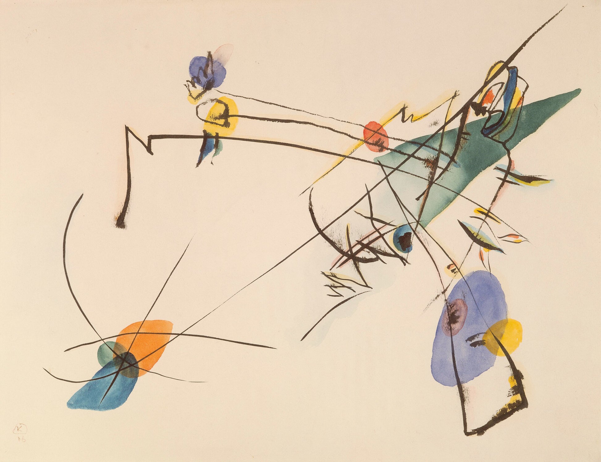 Reproduction du tableau « Simple - Vassily Kandinsky » par Alpha Reproduction en peinture à l’huile