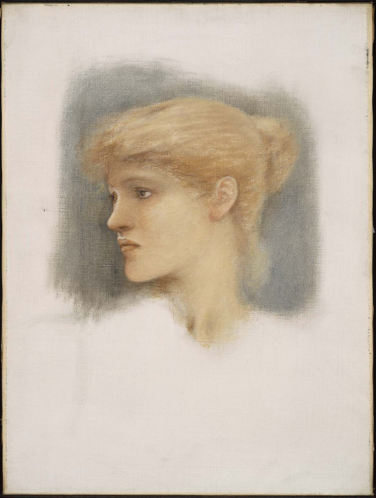 Étude de la tête d'une jeune femme - Edward Burne-Jones