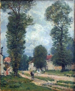 Reproduction du tableau « La Route de Versailles - Alfred Sisley » par Alpha Reproduction en peinture à l’huile