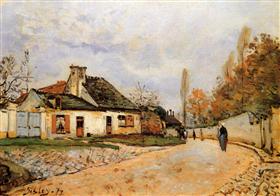 Reproduction du tableau « Rue de Voisins, Louveciennes - Alfred Sisley » par Alpha Reproduction en peinture à l’huile
