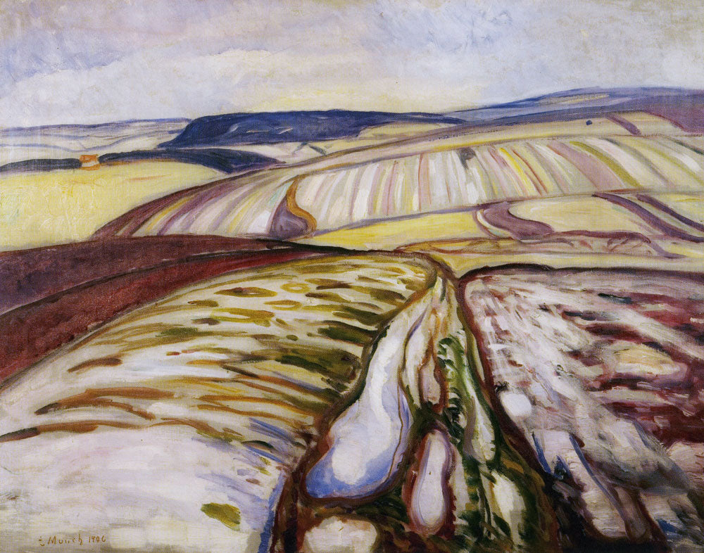 Reproduction du tableau « Paysage de neige, Thuringe - Edvard Munch » par Alpha Reproduction en peinture à l’huile