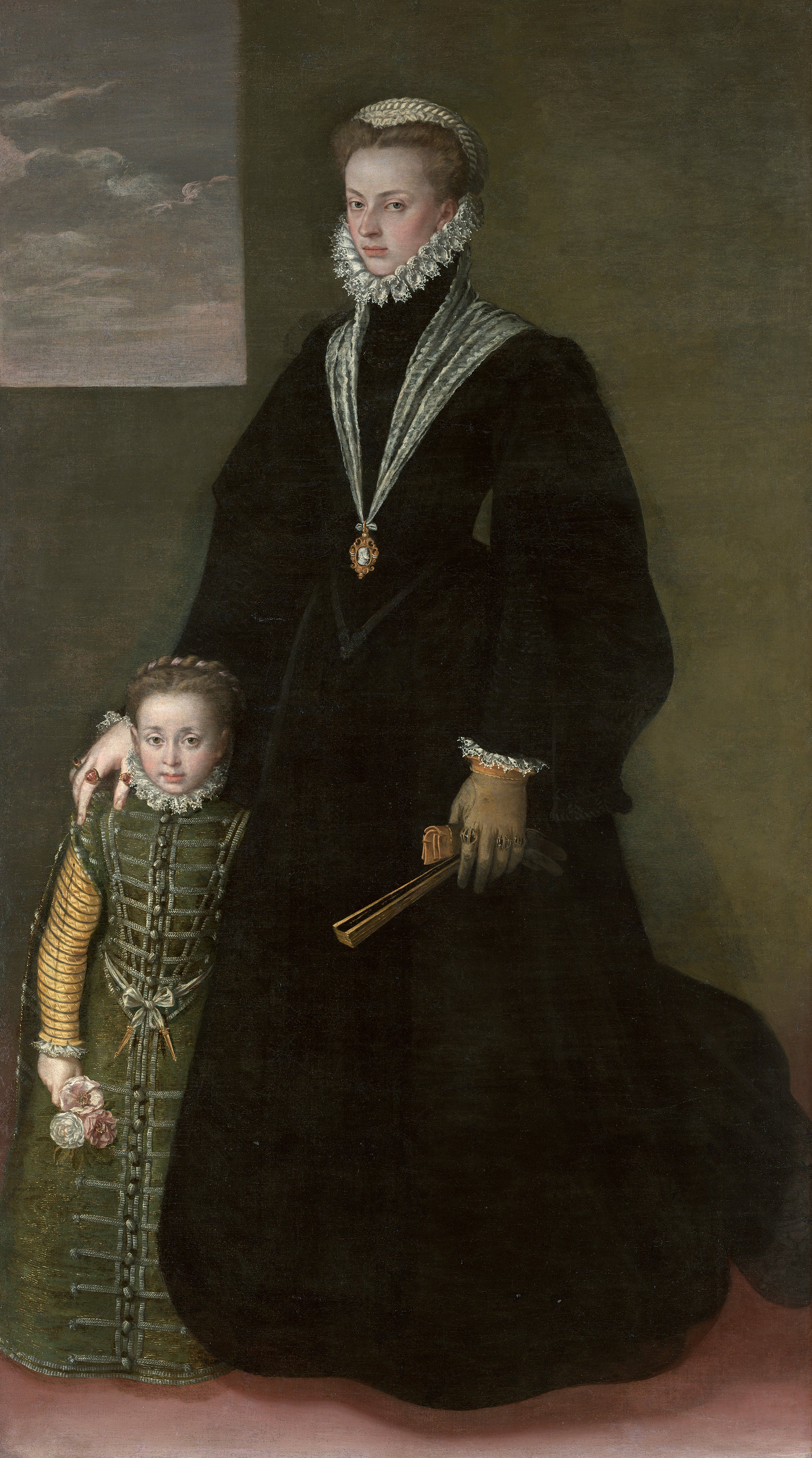 Portrait de Jeanne d'Autriche avec une petite fille - Sofonisba Anguissola