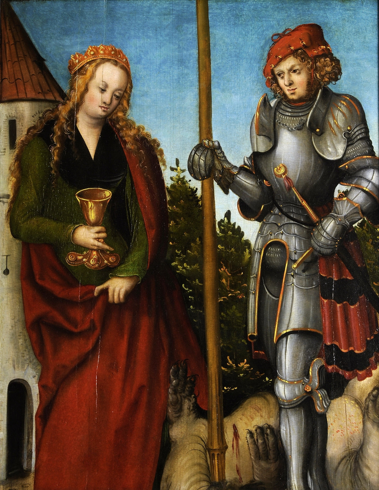 Saints Georges et Barbara - Lucas Cranach the Elder