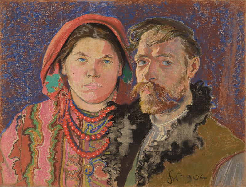 Autoportrait de l'artiste avec son épouse - Stanisław Wyspiański